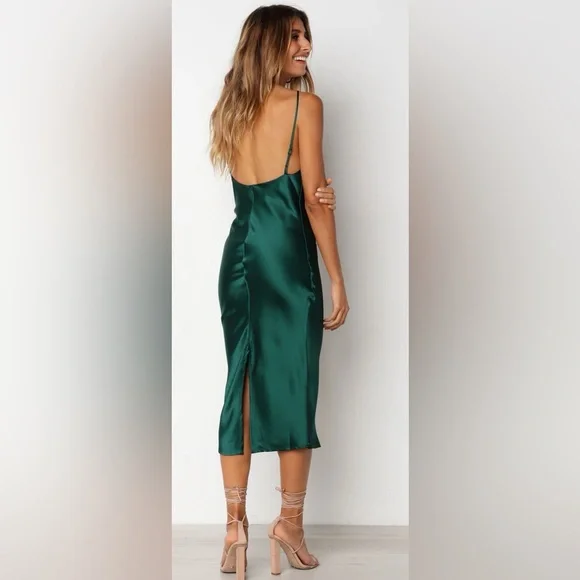 Petal & Pup Persia Midi Dress|Rust|Size 10|Wedding Guest Dress|Satin|NWT - Picture 8 of 8